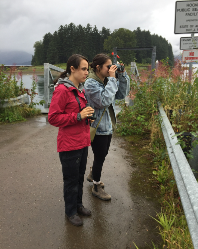 Erin birding in the wild