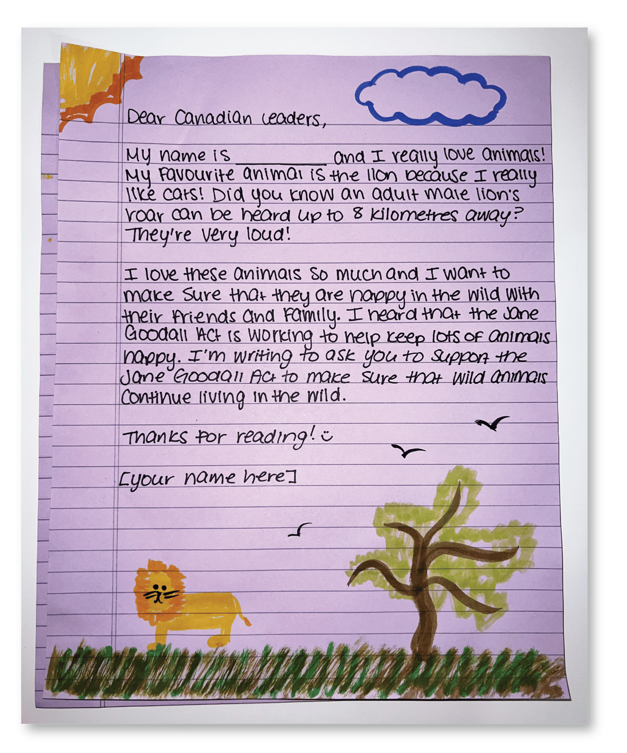 A letter to your MP about captive wildlife