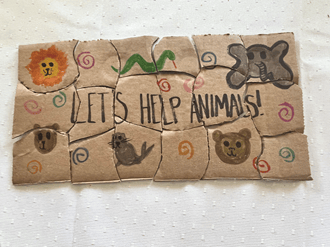 Craft making a puzzle
