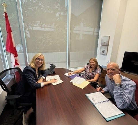 Mel and Colin with MP Leslie Church