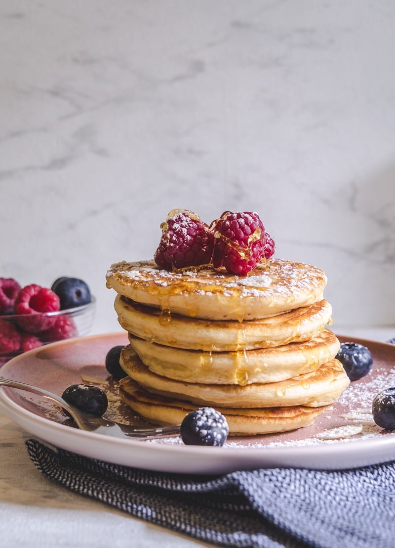 A stack of pancakes