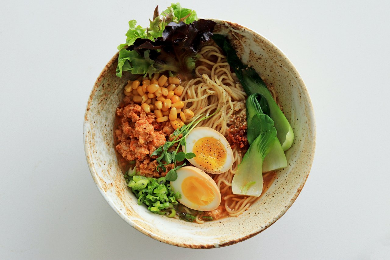 A bowl of vegetarian ramen
