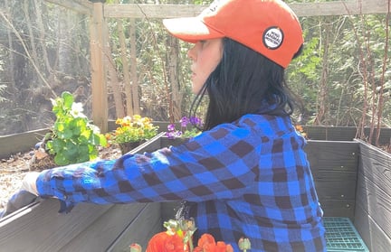 World Animal Protection's Beth gardening vegetables