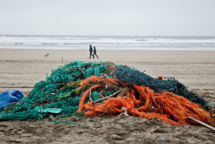 ghost gear on a beach after cleanup