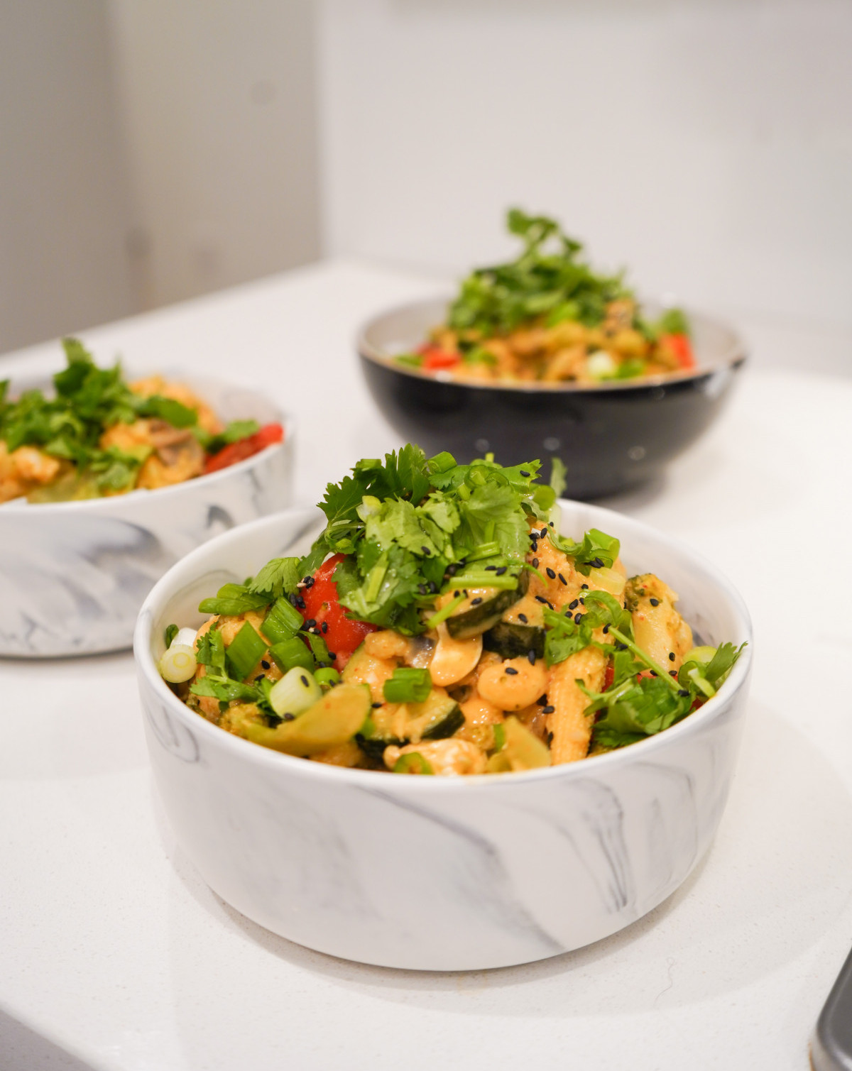 A dish of coconut Thai curry