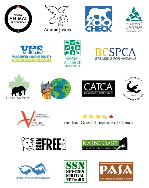 Canada wildlife trade ban coalition logos july 24 2020