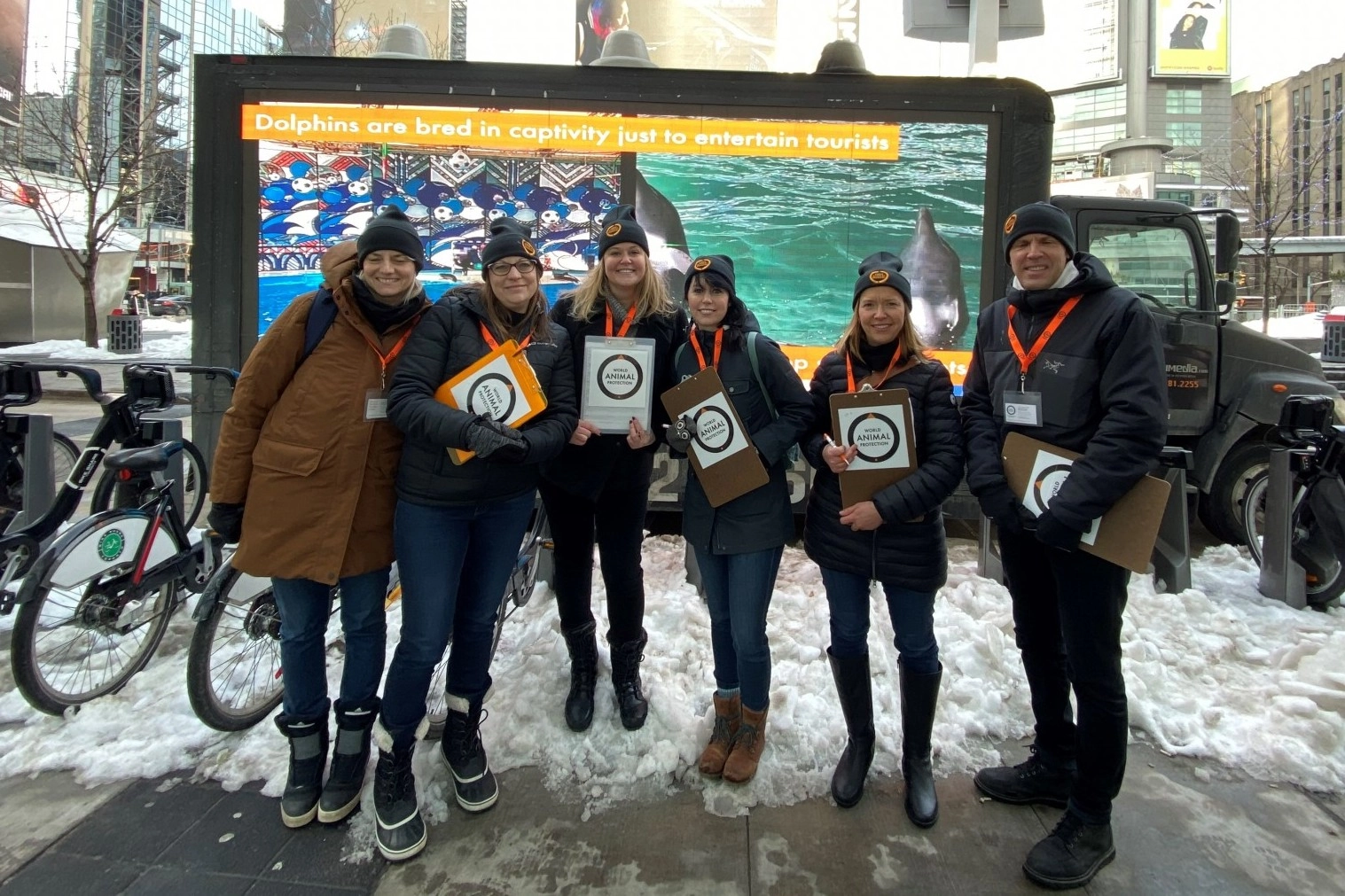 Pictured: World Animal Protection Canada team campaigning on the streets.