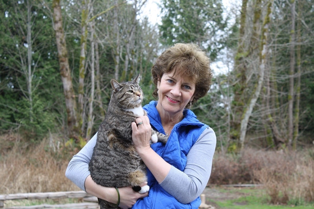 World Animal Guardian Gail with her cat